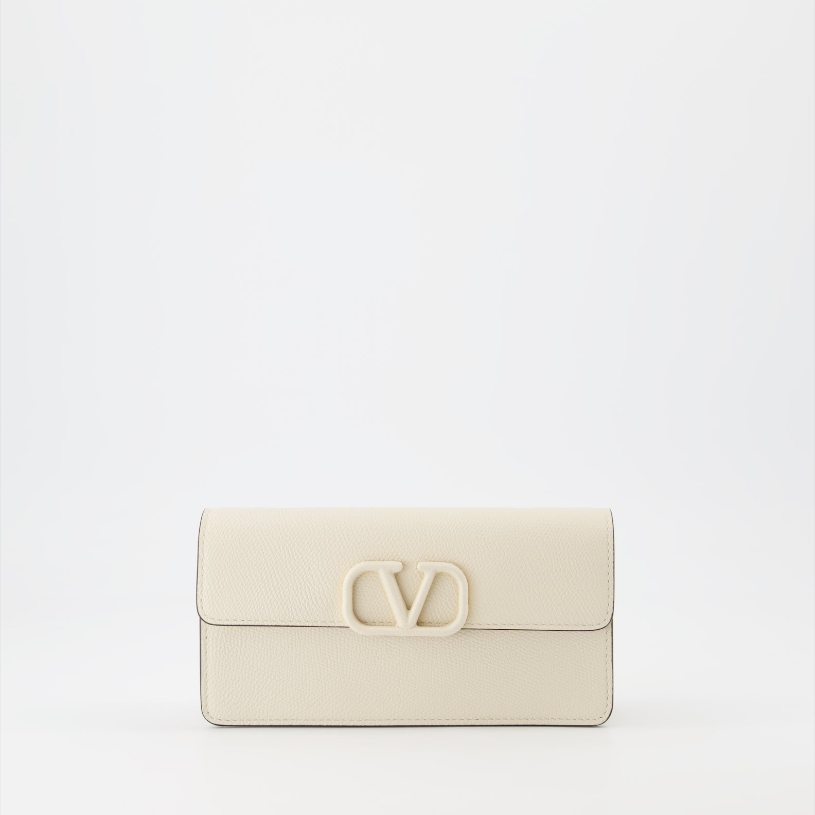 スモールレザーグッズ Vロゴ シグネチャー ウォレット Valentino Garavani ベージュ 女性