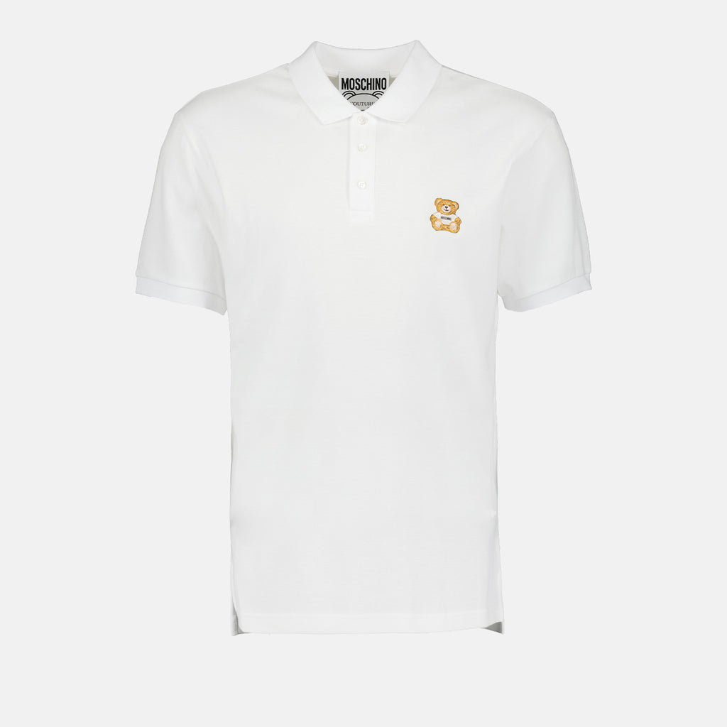 Polos Polo Teddy Moschino Blanc Homme