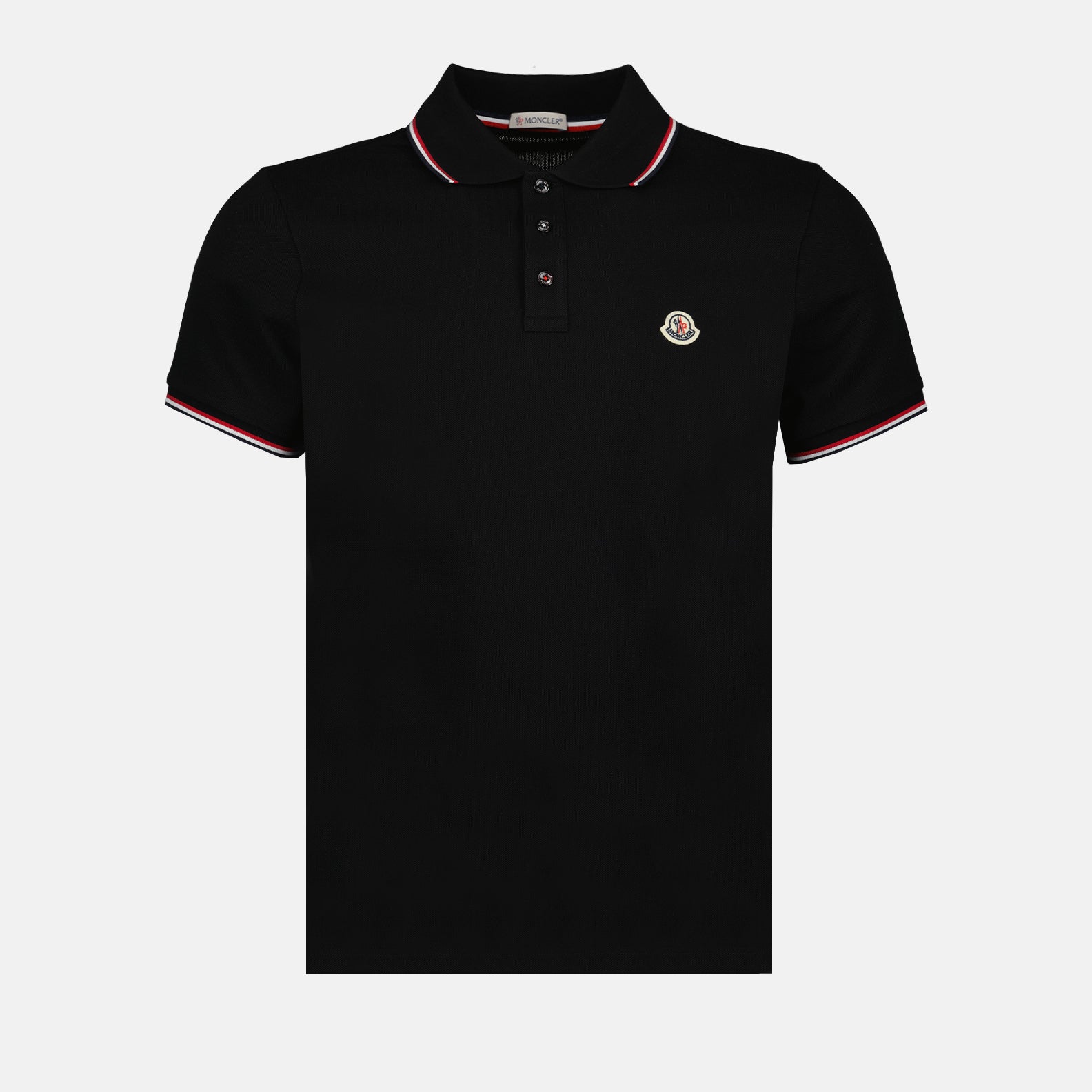 Polos Polo à logo et liseré Moncler Negro Homme
