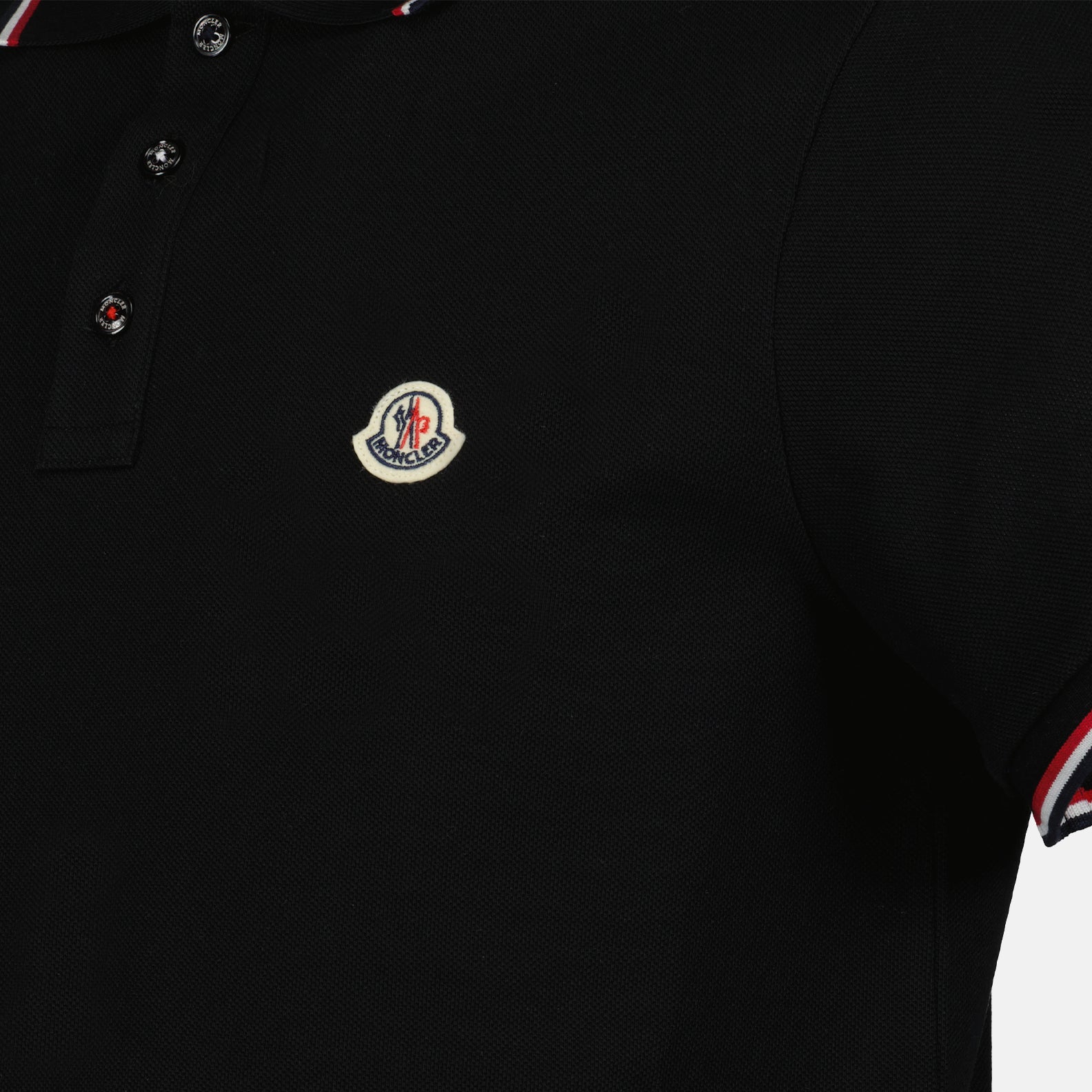 Polos Polo à logo et liseré Moncler Negro Homme