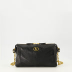 Immagine dell'articolo Mini borsa Panthea in pelle nera del marchio Valentino Garavani per Donna - Stagione Primavera-Estate 2026 - Vista Frontale