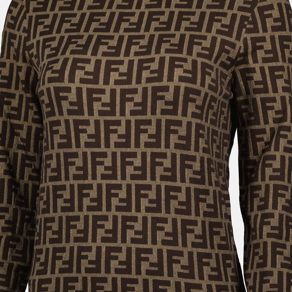 Malhas Pulôver FF Fendi Marrom Femme