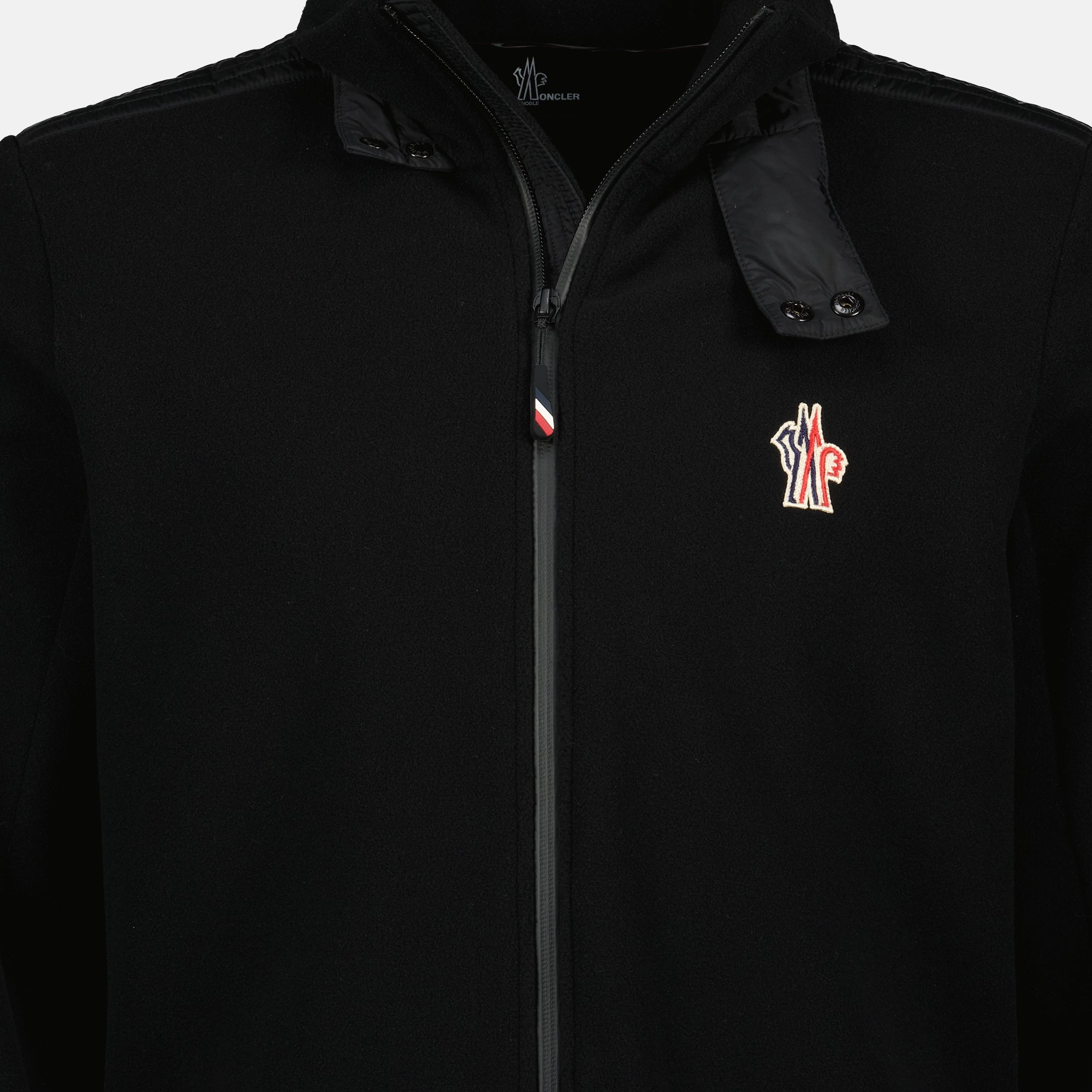 Moncler Grenoble 남성용 검은색 플리스 집업 스웨트셔츠 이미지 - 2025 가을-겨울 시즌 - 상세 보기_2