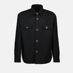 Camisas Camisa de Lã Versace Preto Homme