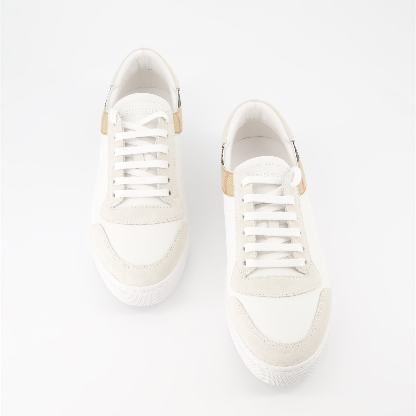 Sneaker Baskets à carreaux Burberry Beige Homme