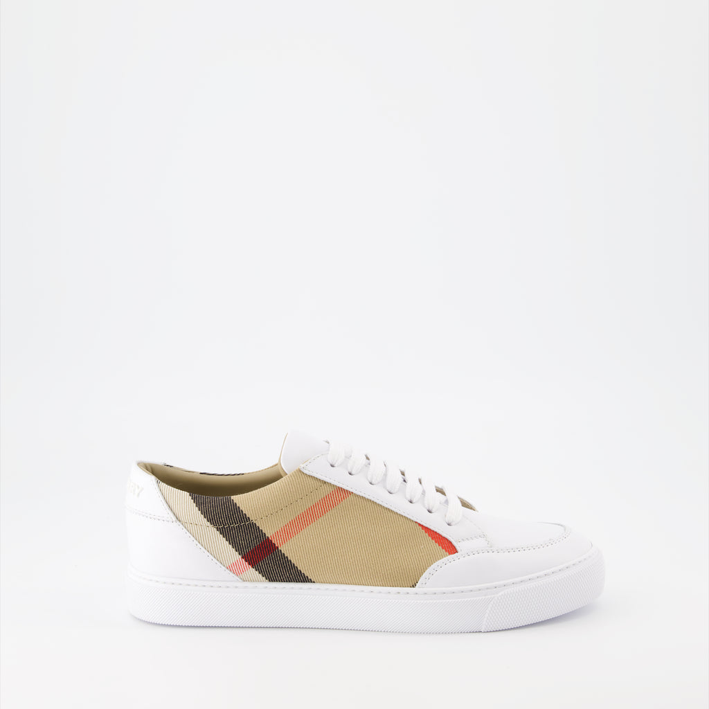 Sneaker Baskets à carreaux Burberry Beige Femme