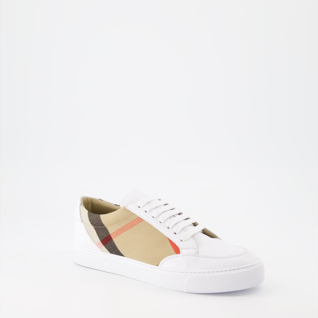 Sneaker Baskets à carreaux Burberry Beige Femme