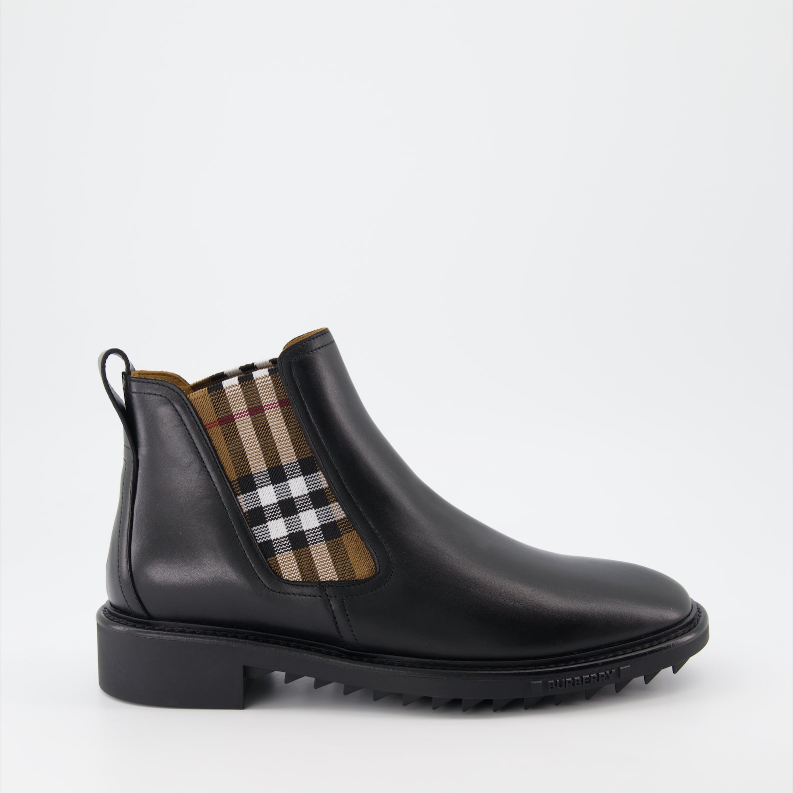 Boots and ankle boots Checked ankle boots Burberry Black Man