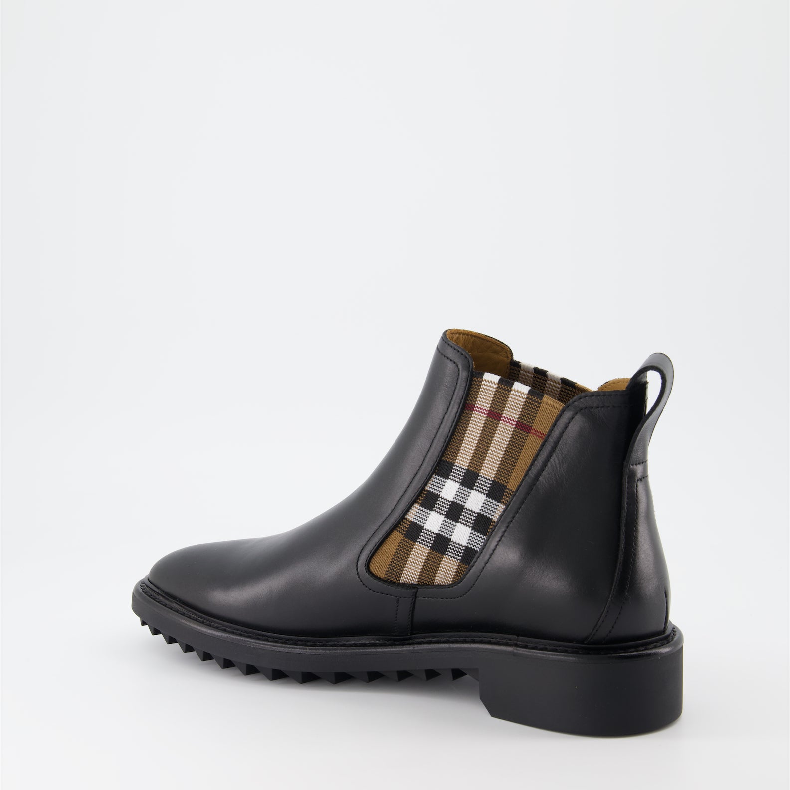 Boots and ankle boots Checked ankle boots Burberry Black Man