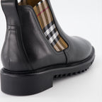 Boots and ankle boots Checked ankle boots Burberry Black Man
