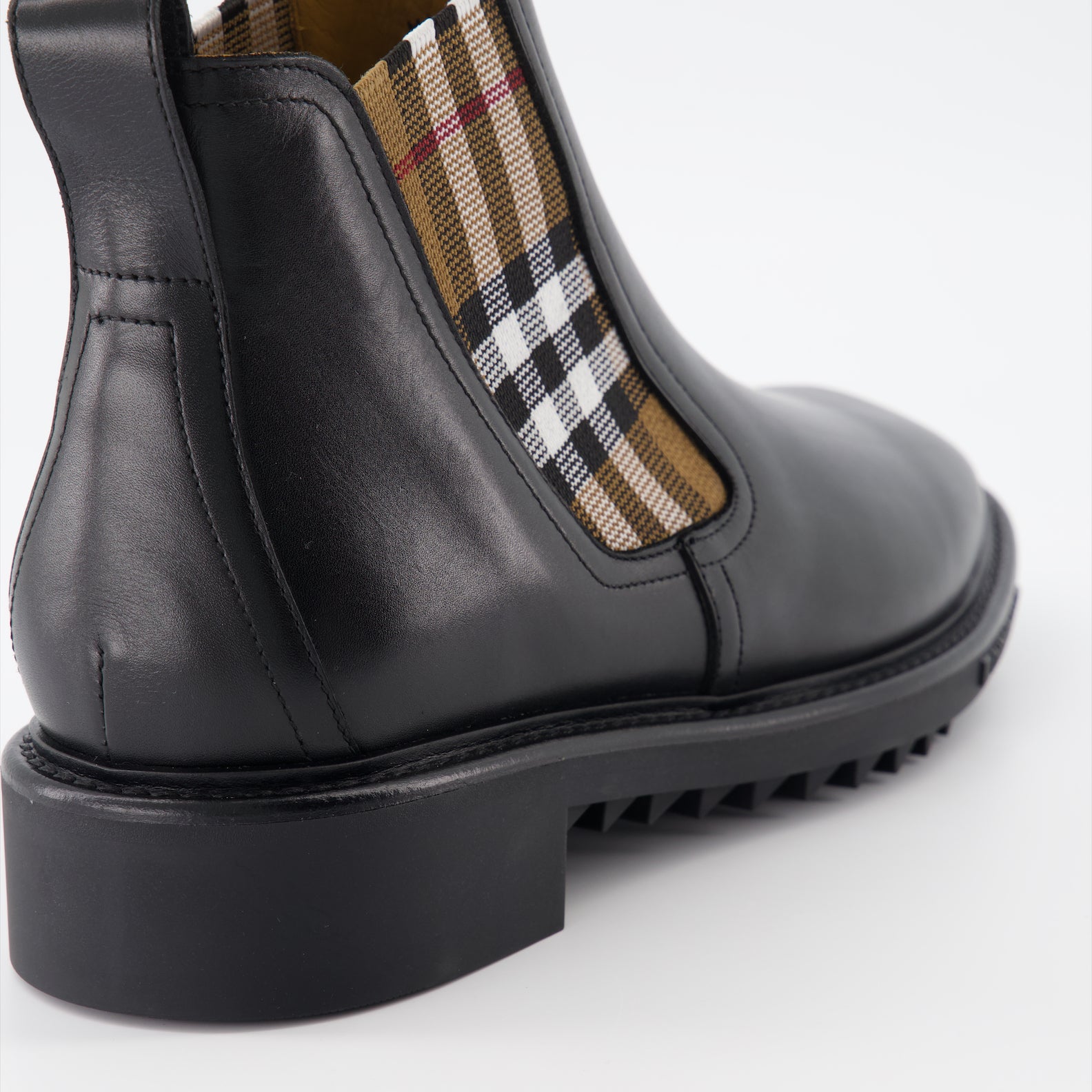 Boots and ankle boots Checked ankle boots Burberry Black Man