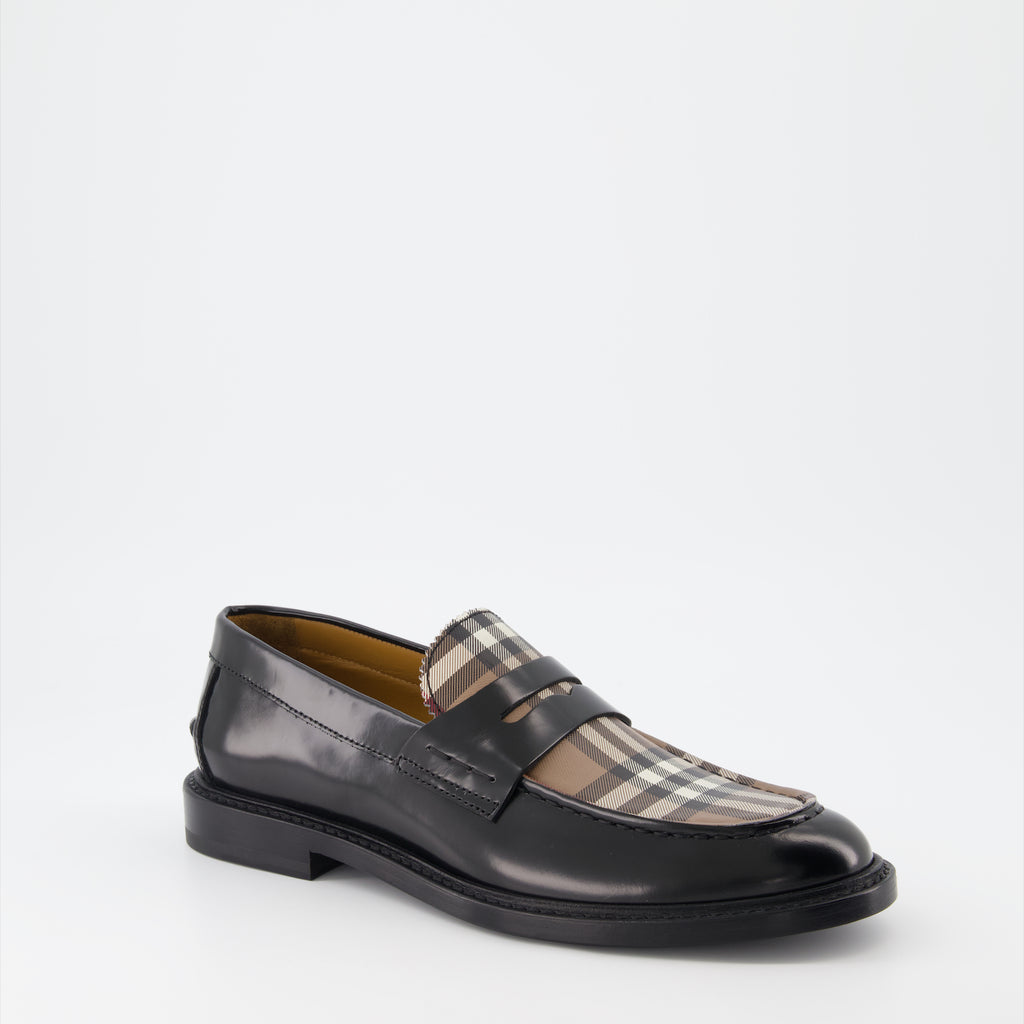 Mocassins Mocassins à carreaux Burberry Noir Homme