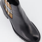 Ankle boots Checked leather ankle boots Burberry Black Women