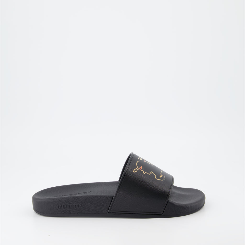 Sapatos abertos Claquettes Cavalier Burberry Preto Homme