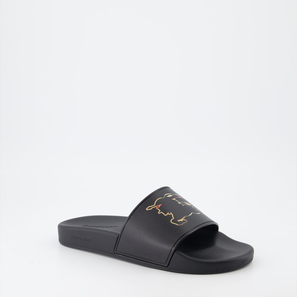 Sapatos abertos Claquettes Cavalier Burberry Preto Homme