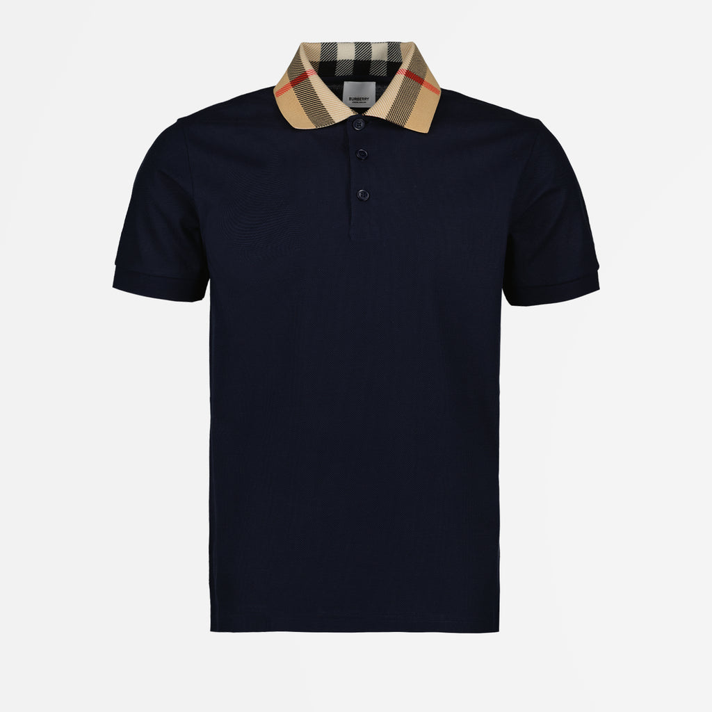 Polo shirts Check collar polo shirt Burberry Blue Man