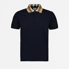 Polo shirts Check collar polo shirt Burberry Blue Man