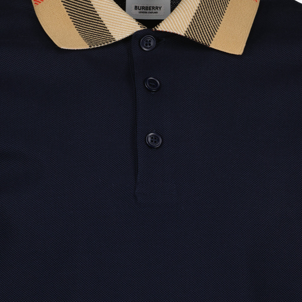 Polo shirts Check collar polo shirt Burberry Blue Man
