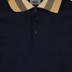 Polo shirts Check collar polo shirt Burberry Blue Man