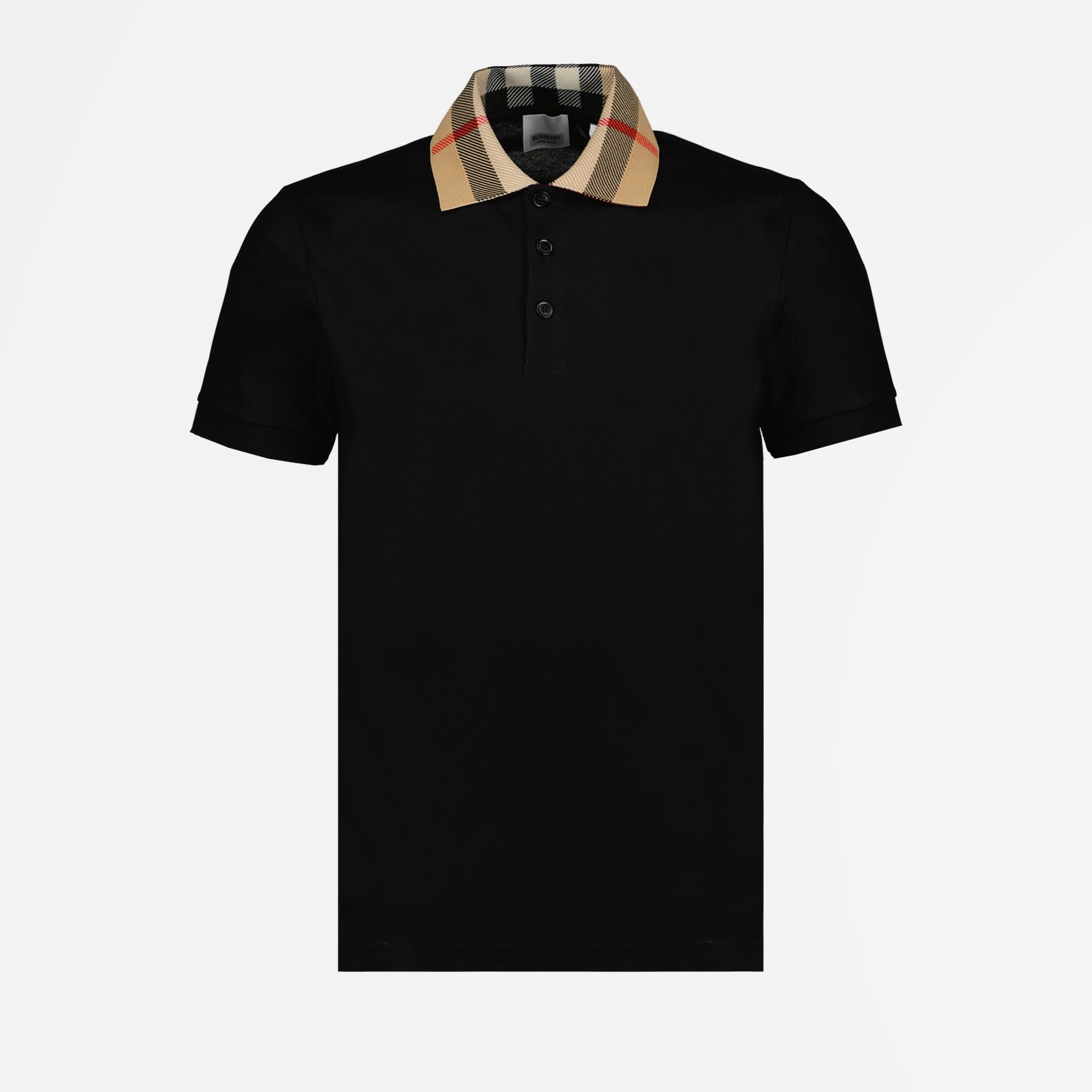 Polos Polo à col à carreaux Burberry Negro Homme