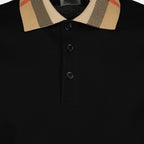 Polos Polo à col à carreaux Burberry Preto Homme