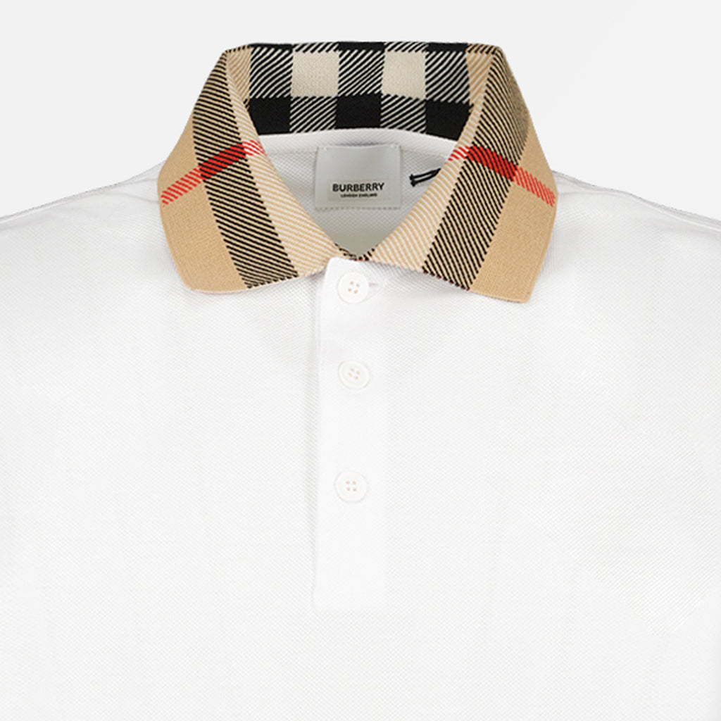 Polo shirts Check collar polo shirt Burberry White Man