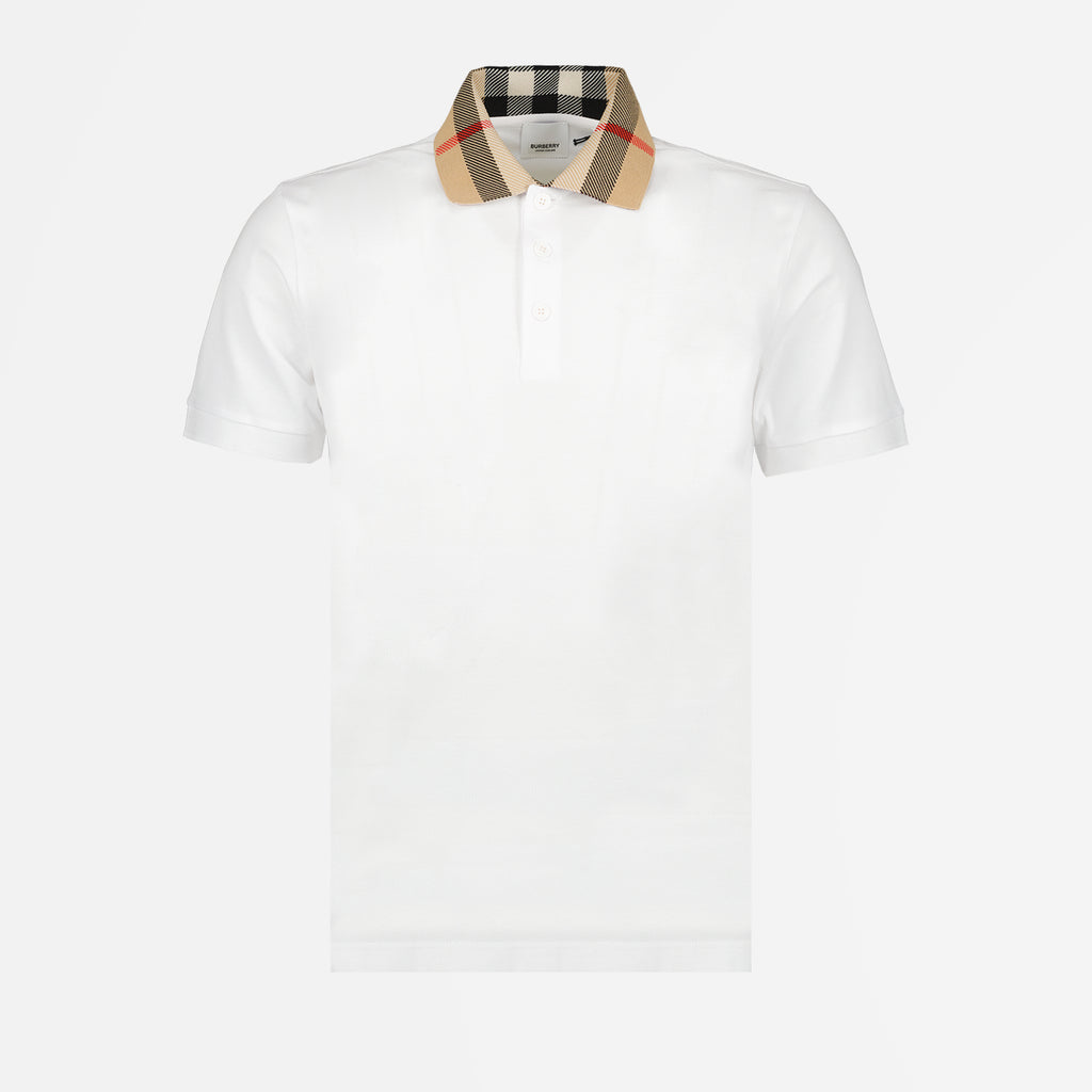 Polo shirts Check collar polo shirt Burberry White Man