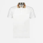 Polo shirts Check collar polo shirt Burberry White Man