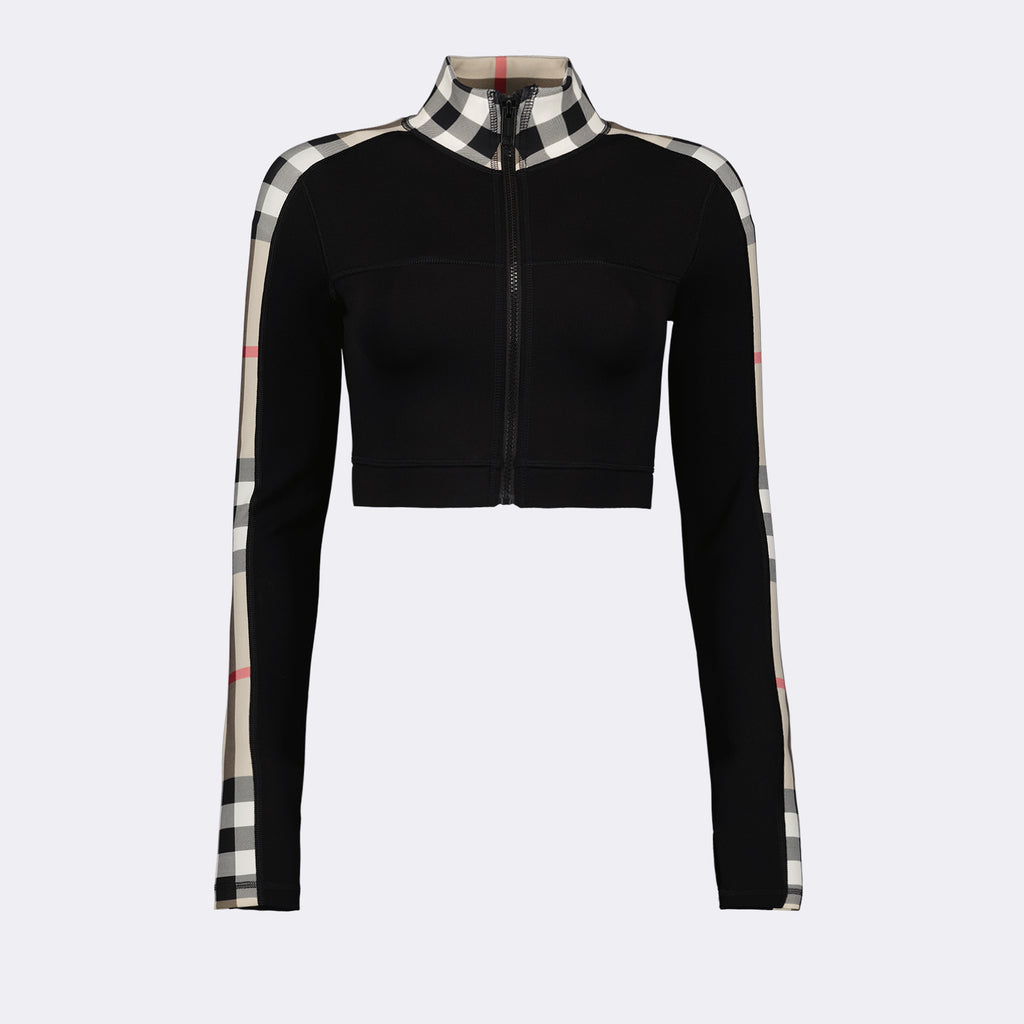 Sweatshirts Haut court zippé Burberry Noir Femme