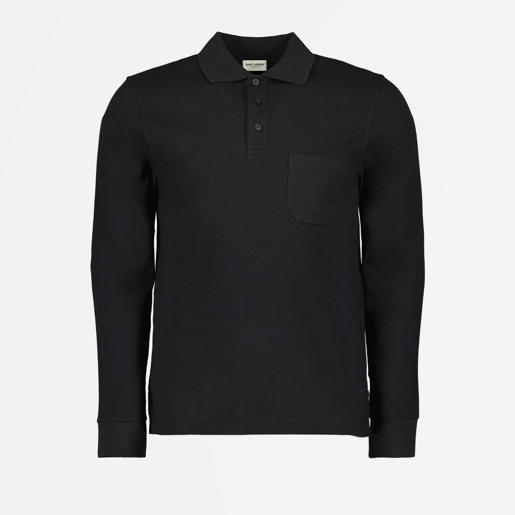 Polos Polo à poche Saint Laurent Noir Homme