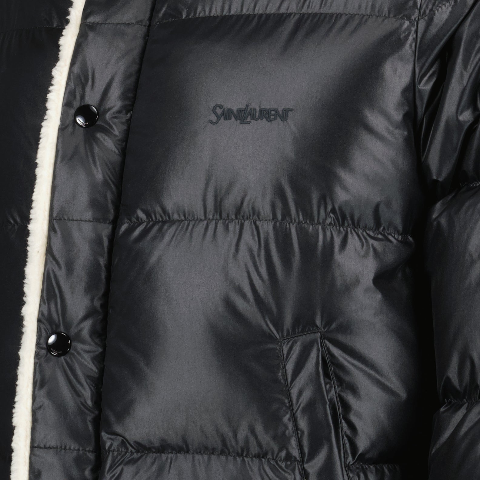 Manteaux Doudoune Shearling Saint Laurent Noir Homme