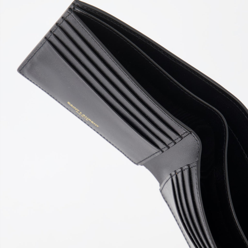 スモールレザーグッズ YSLウォレット Saint Laurent 黒 男