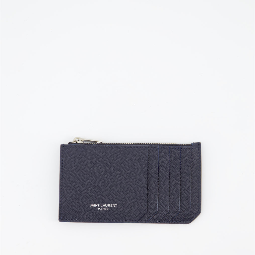 Pequenos artigos de couro Carteira com Fecho Saint Laurent Azul escuro Homme