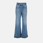 Pantalons Jean évasé Victoria Beckham Bleu Femme