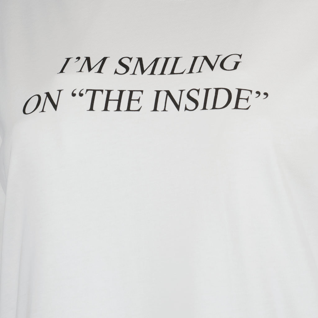 T-shirt T-shirt à slogan Victoria Beckham Bianco Femme