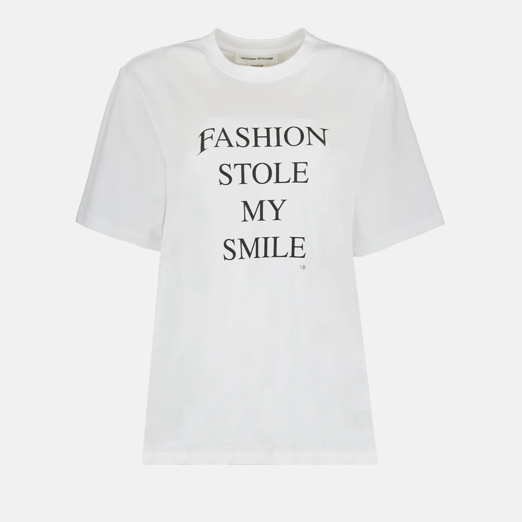 T-shirt T-shirt à slogan Victoria Beckham Bianco Femme