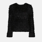 Strickwaren Texturierter Pullover mit offenem Rücken Victoria Beckham Schwarz Femme