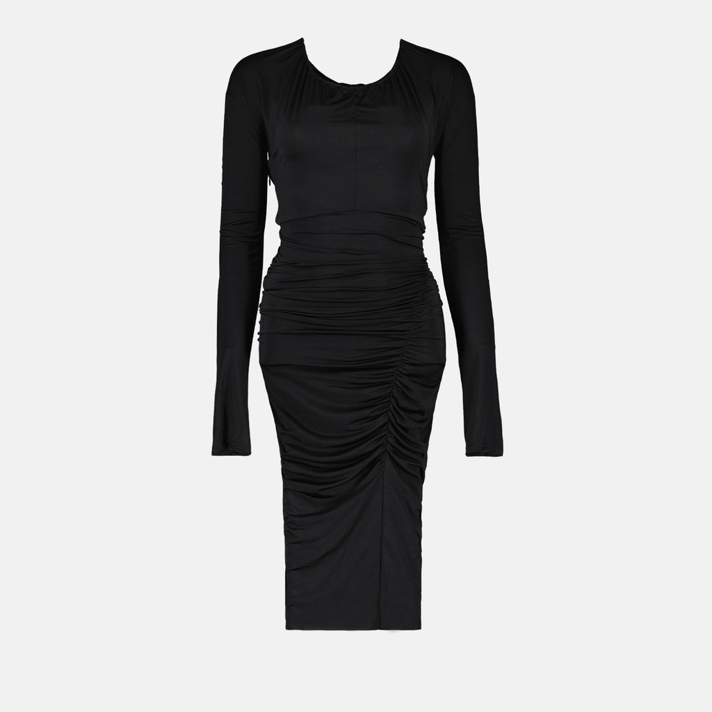 드레스 Robe longue rûchée Victoria Beckham 검은색 Femme