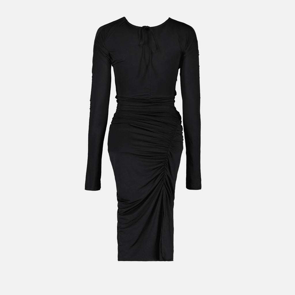 드레스 Robe longue rûchée Victoria Beckham 검은색 Femme
