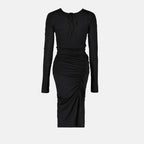 드레스 Robe longue rûchée Victoria Beckham 검은색 Femme