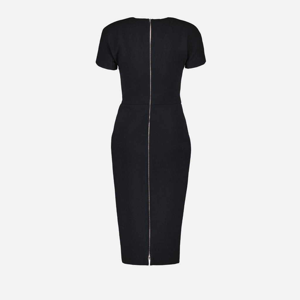 Kleider Robe longue zippée Victoria Beckham Schwarz Femme