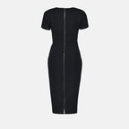 Kleider Robe longue zippée Victoria Beckham Schwarz Femme