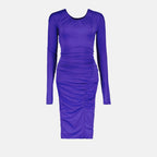 Kleider Robe longue rûchée Victoria Beckham Blau Femme