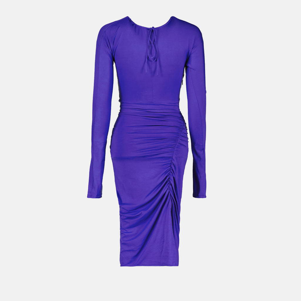 Kleider Robe longue rûchée Victoria Beckham Blau Femme