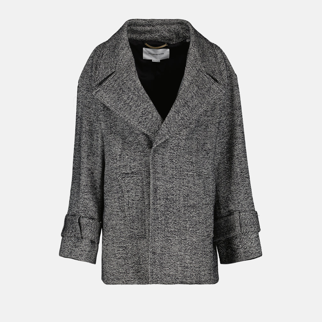 Manteaux Manteau en laine Victoria Beckham Noir Femme