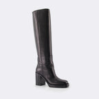 Boots Leather boots Prada Black Women