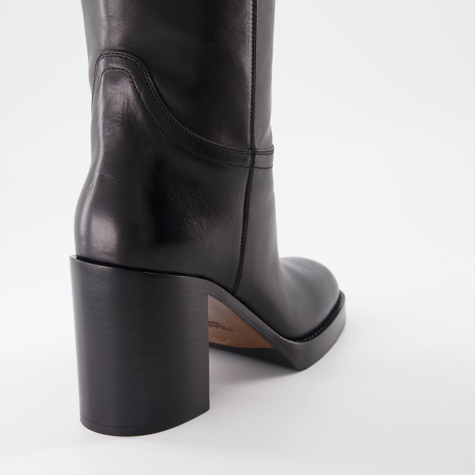 Boots Leather boots Prada Black Women