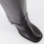 Boots Leather boots Prada Black Women