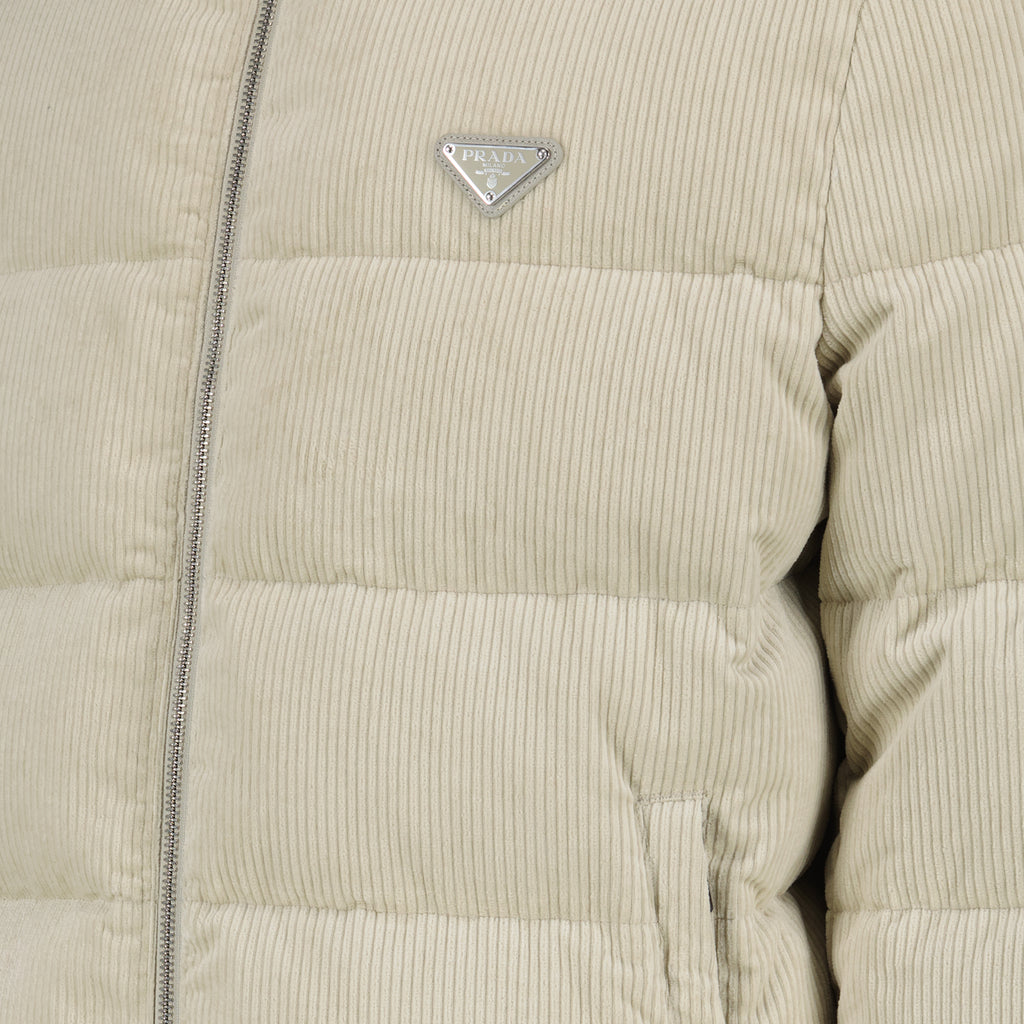 Manteaux Doudoune côtelée Prada Beige Homme