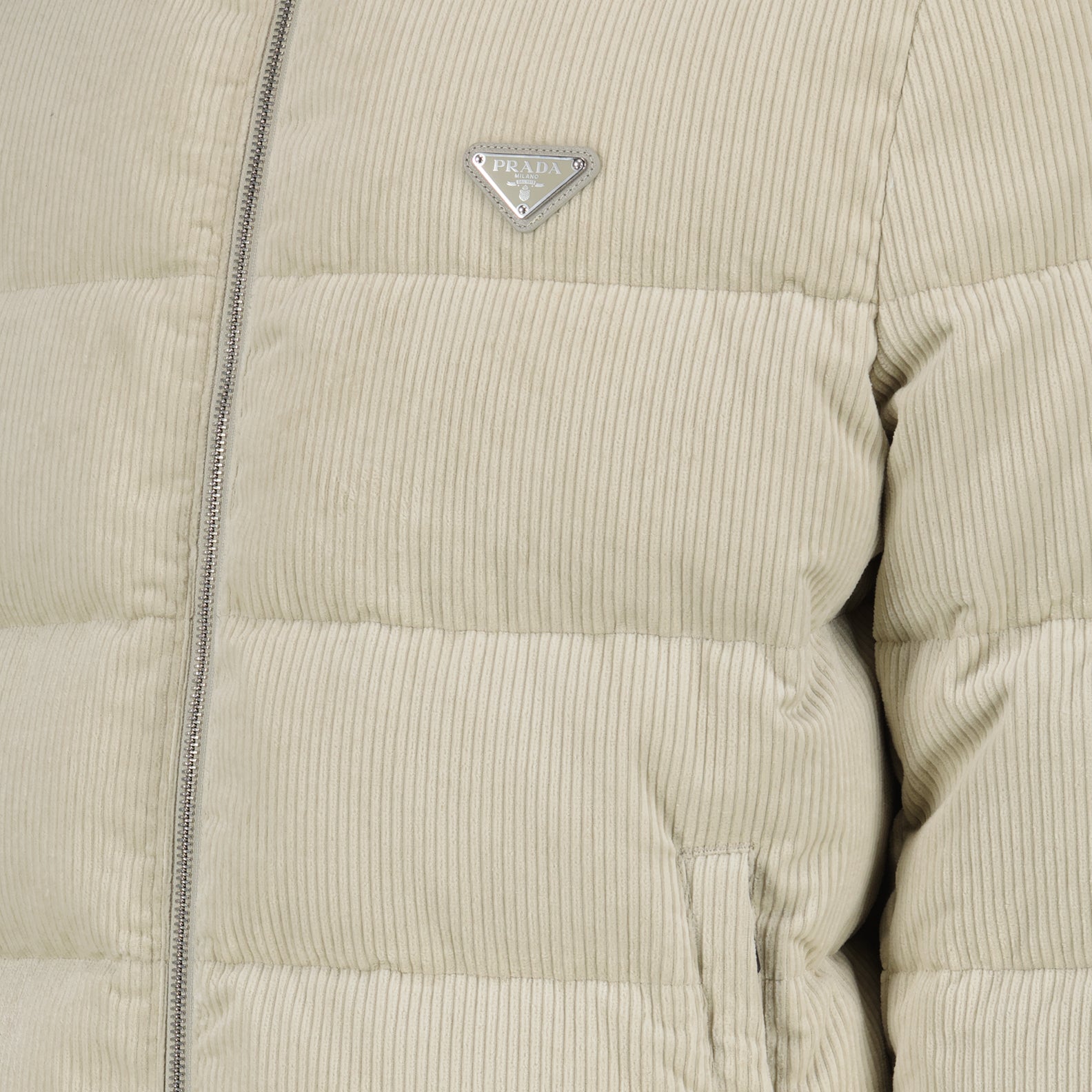 Manteaux Doudoune côtelée Prada Beige Homme